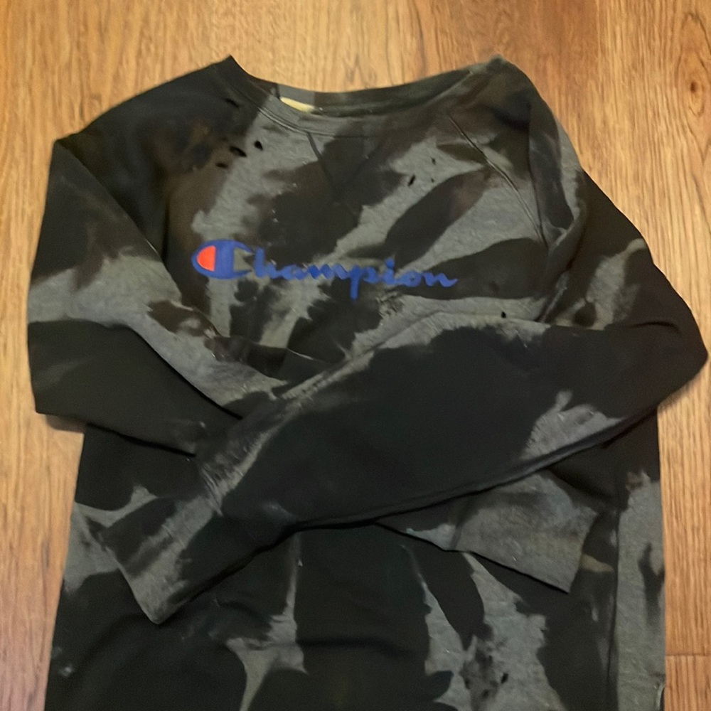 Champion distressed sweatshirt with cut outs